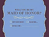 Front View Thumbnail - Periwinkle - PANTONE Serenity & Italian Plum Will You Be My Maid of Honor Card - Checkbox