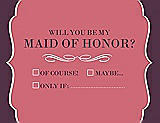 Front View Thumbnail - Papaya & Italian Plum Will You Be My Maid of Honor Card - Checkbox