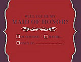 Front View Thumbnail - Ribbon Red & Italian Plum Will You Be My Maid of Honor Card - Checkbox