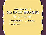 Front View Thumbnail - Sunflower & Italian Plum Will You Be My Maid of Honor Card - Checkbox
