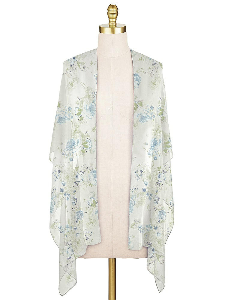 Front View - Bleu Garden Lux Chiffon Stole
