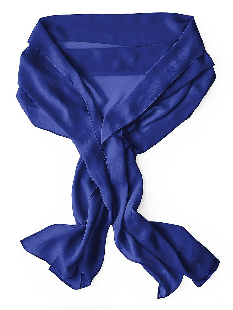 Back View - Cobalt Blue Lux Chiffon Stole
