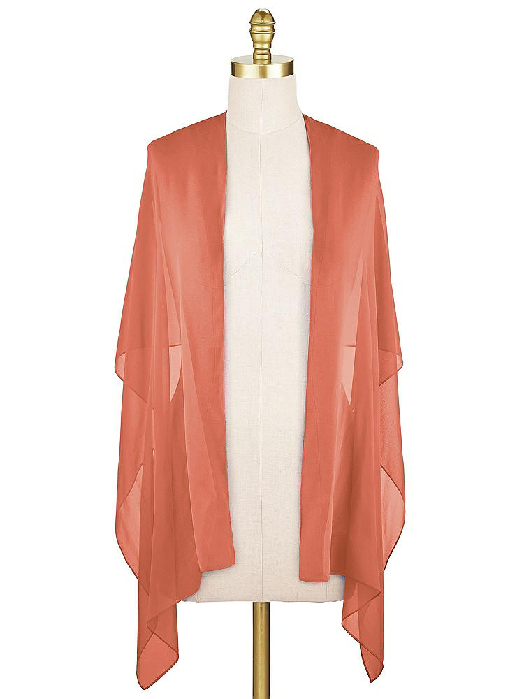 Front View - Terracotta Copper Lux Chiffon Stole