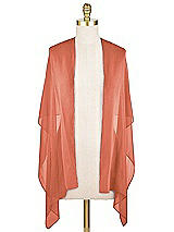 Front View Thumbnail - Terracotta Copper Lux Chiffon Stole