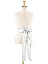 Front View Thumbnail - White Matte Satin Flower Girl Sash