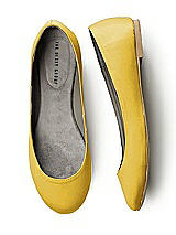 Front View Thumbnail - Marigold Simple Satin Ballet Wedding Flats