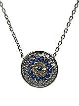 Front View Thumbnail - Cubic Zirconia CZ Evil Eye Pendant Necklace