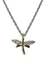 Front View Thumbnail - Gold Dragonfly Charm Necklace