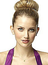 Rear View Thumbnail - Gold Good Luck Hamsa and Horseshoe Charm Necklace