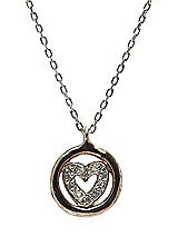 Front View Thumbnail - Gold CZ Heart Charm Necklace