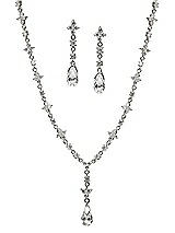 Front View Thumbnail - Cubic Zirconia Bridal Necklace and Drop Earring Set