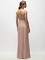 Rear View Thumbnail - Neu Nude Sleeveless Draped Chiffon Maxi Dress with Front Slit