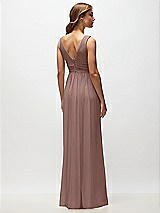 Rear View Thumbnail - Sienna Sleeveless Draped Chiffon Maxi Dress with Front Slit