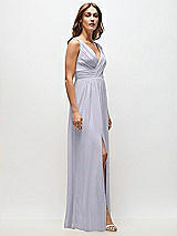 Side View Thumbnail - Silver Dove Sleeveless Draped Chiffon Maxi Dress with Front Slit