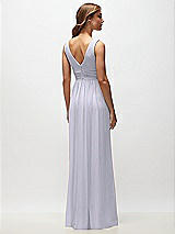 Rear View Thumbnail - Silver Dove Sleeveless Draped Chiffon Maxi Dress with Front Slit