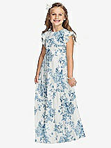 Front View Thumbnail - Cottage Rose Dusk Blue Flower Girl Dress FL4038