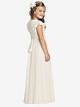 Rear View Thumbnail - Ivory Flower Girl Dress FL4038