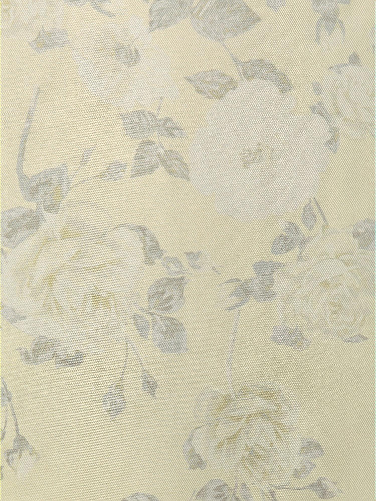 Front View - Butter Yellow Floral Satin Twill Fabric by the Yard