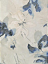 Front View Thumbnail - Inkwash Blue Floral Satin Twill Fabric by the Yard