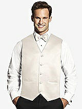 Front View Thumbnail - Ivory Matte Satin Tuxedo Vests by After Six