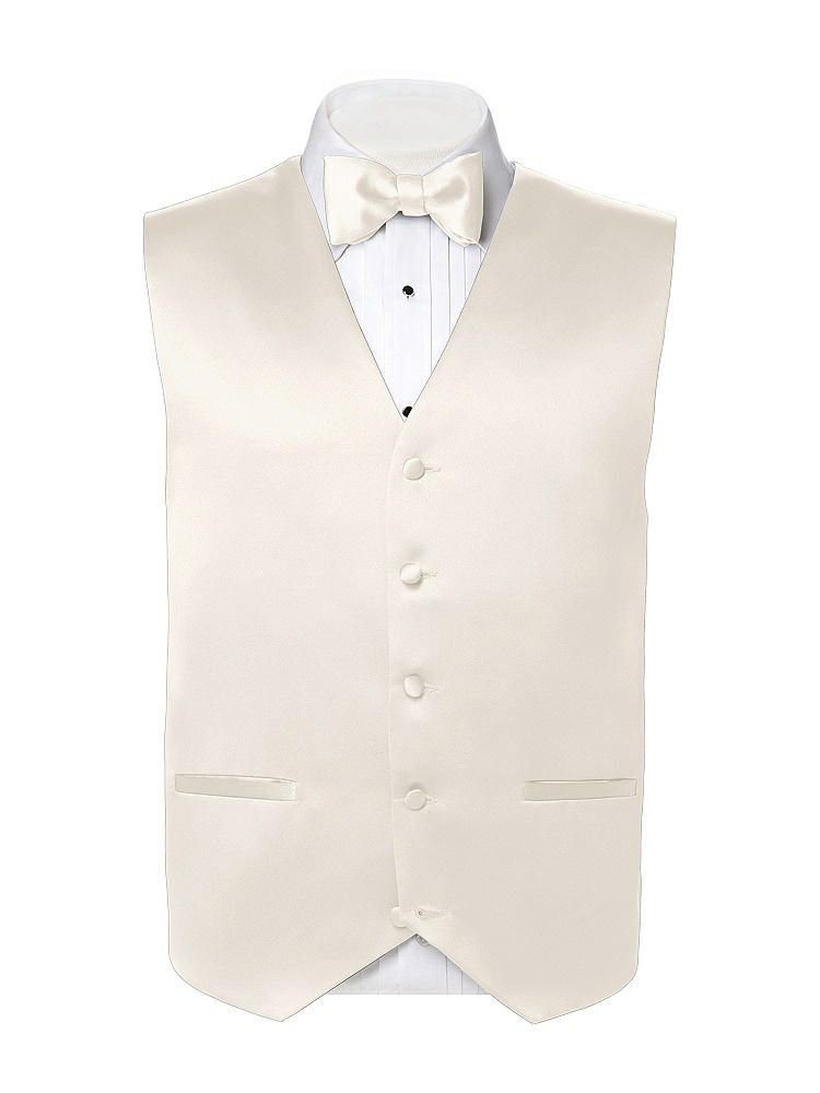 Back View - Ivory Matte Satin Tuxedo Vests by After Six