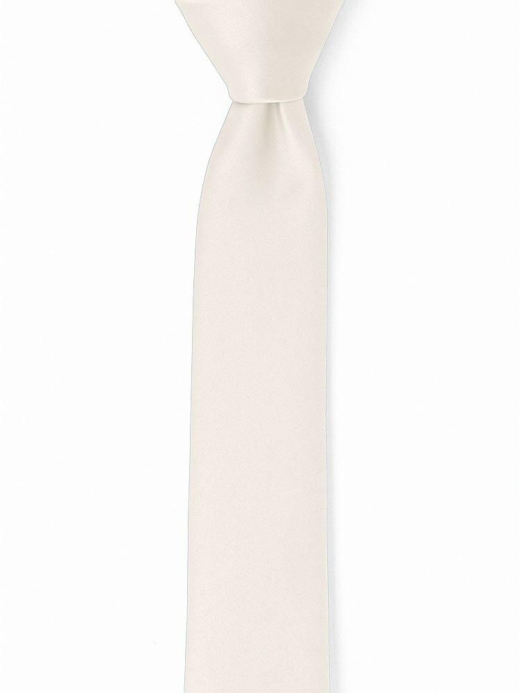 Front View - Ivory Matte Satin Narrow Ties by After Six