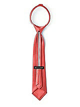 Rear View Thumbnail - Perfect Coral Matte Satin Boy's 14" Zip Necktie by After Six