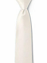 Front View Thumbnail - Ivory Matte Satin Boy's 14" Zip Necktie by After Six