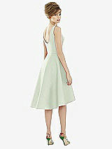 Alt View 2 Thumbnail - Mint Green Bateau Neck Satin High Low Cocktail Dress