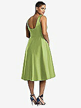 Rear View Thumbnail - Mojito Bateau Neck Satin High Low Cocktail Dress