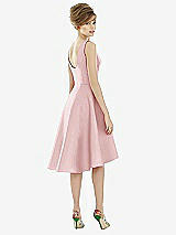 Alt View 2 Thumbnail - Ballet Pink Bateau Neck Satin High Low Cocktail Dress