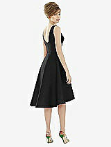 Alt View 2 Thumbnail - Black Bateau Neck Satin High Low Cocktail Dress