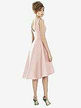 Alt View 2 Thumbnail - Blush Bateau Neck Satin High Low Cocktail Dress