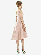Alt View 2 Thumbnail - Cameo Bateau Neck Satin High Low Cocktail Dress