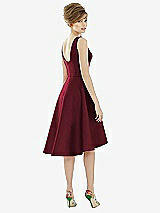 Alt View 2 Thumbnail - Cabernet Bateau Neck Satin High Low Cocktail Dress