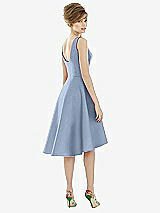 Alt View 2 Thumbnail - Cloudy Bateau Neck Satin High Low Cocktail Dress