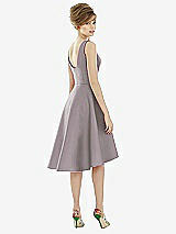 Alt View 2 Thumbnail - Cashmere Gray Bateau Neck Satin High Low Cocktail Dress