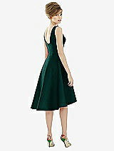 Alt View 2 Thumbnail - Evergreen Bateau Neck Satin High Low Cocktail Dress