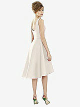 Alt View 2 Thumbnail - Ivory Bateau Neck Satin High Low Cocktail Dress