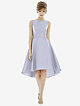 Alt View 1 Thumbnail - Silver Dove Bateau Neck Satin High Low Cocktail Dress