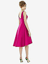 Alt View 2 Thumbnail - Think Pink Bateau Neck Satin High Low Cocktail Dress