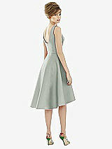 Alt View 2 Thumbnail - Willow Green Bateau Neck Satin High Low Cocktail Dress