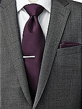 Side View Thumbnail - Aubergine Classic Yarn-Dyed Pocket Squares by After Six
