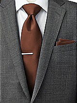 Side View Thumbnail - Cognac Classic Yarn-Dyed Pocket Squares by After Six