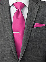 Side View Thumbnail - Fuchsia Classic Yarn-Dyed Pocket Squares by After Six