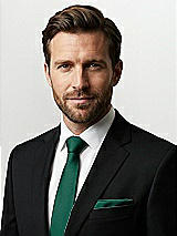 Side View Thumbnail - Hunter Green Classic Yarn-Dyed Pocket Squares by After Six