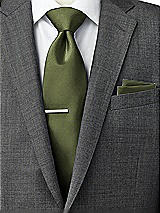 Side View Thumbnail - Olive Green Classic Yarn-Dyed Pocket Squares by After Six