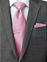 Side View Thumbnail - Powder Pink Classic Yarn-Dyed Pocket Squares by After Six