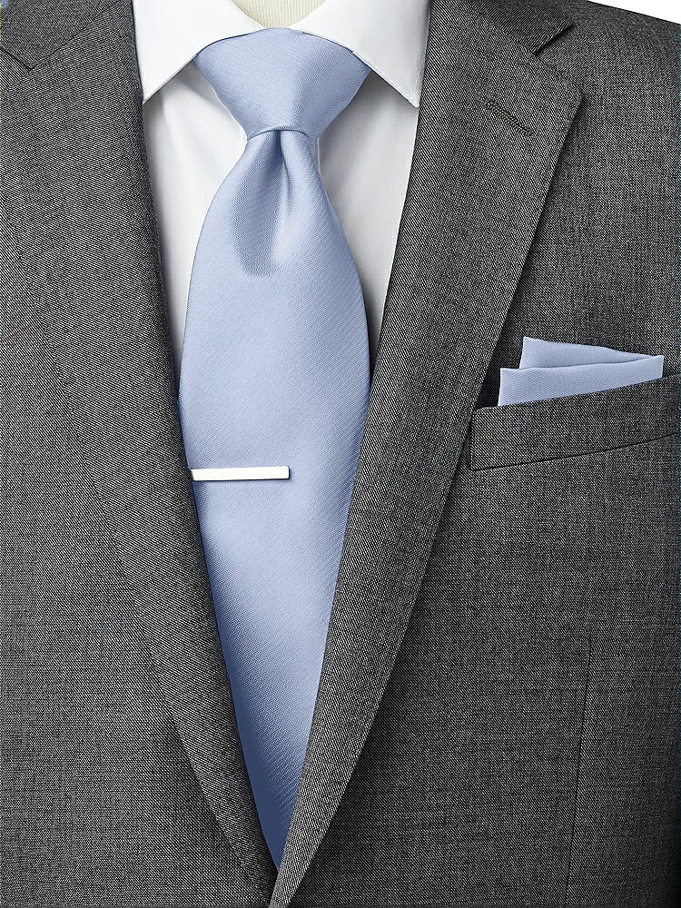 Back View - Sky Blue Classic Yarn-Dyed Pocket Squares by After Six