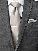 Side View Thumbnail - Taupe Classic Yarn-Dyed Pocket Squares by After Six